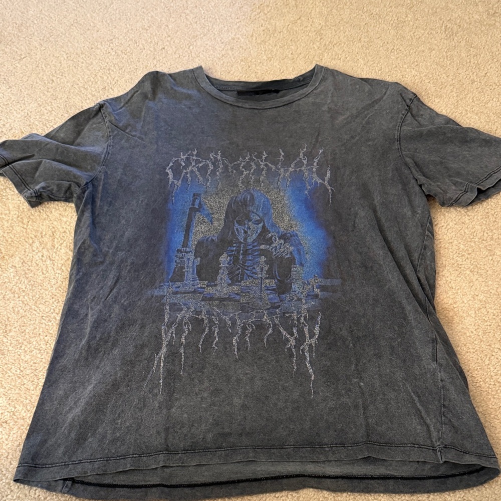 Men's Washed Black Graphic Tee